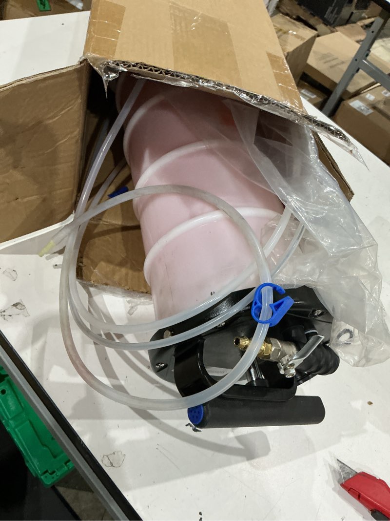 Condition photo showing As Is for vevor 6.5l pneumatic/manual oil extractor pump, fluid extractor pump for automotive fluids vacuum evacuation, oil change & fluid change tool with dipstick and suction hose