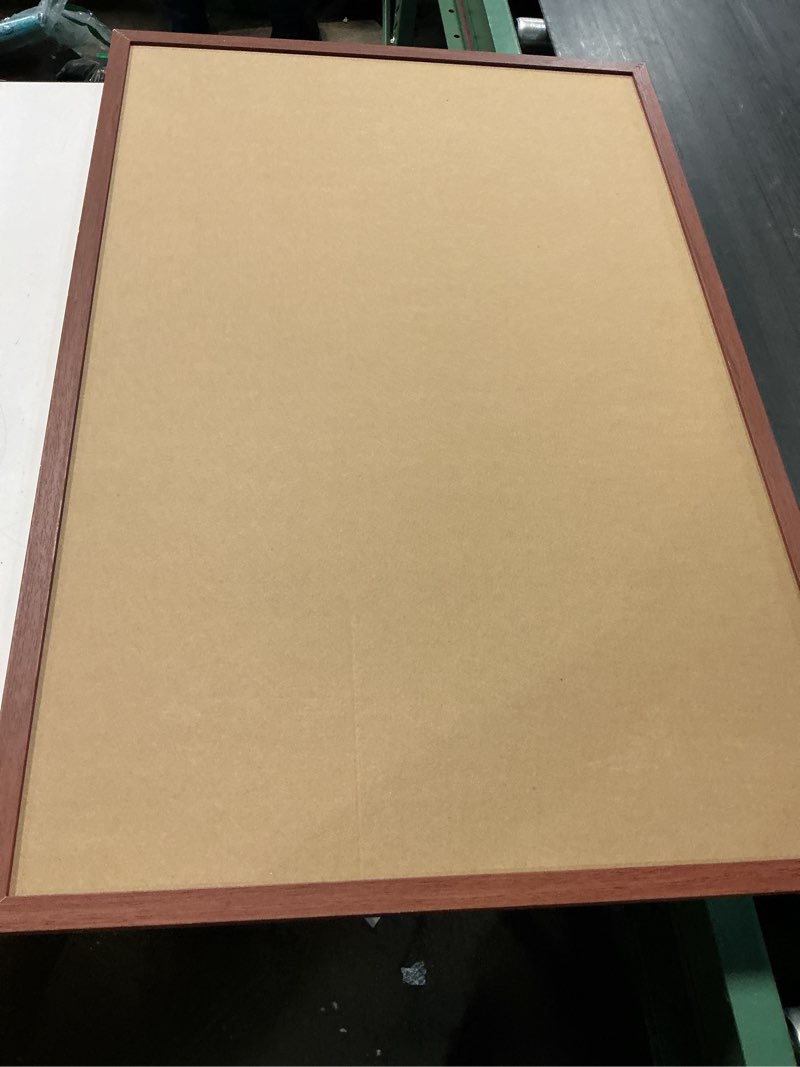 Condition photo showing Good Condition for 24x36 inch cork bulletin board for wall with rich walnut wood frame | elegant pin board for office & home | includes 20 push pins & mounting hardware