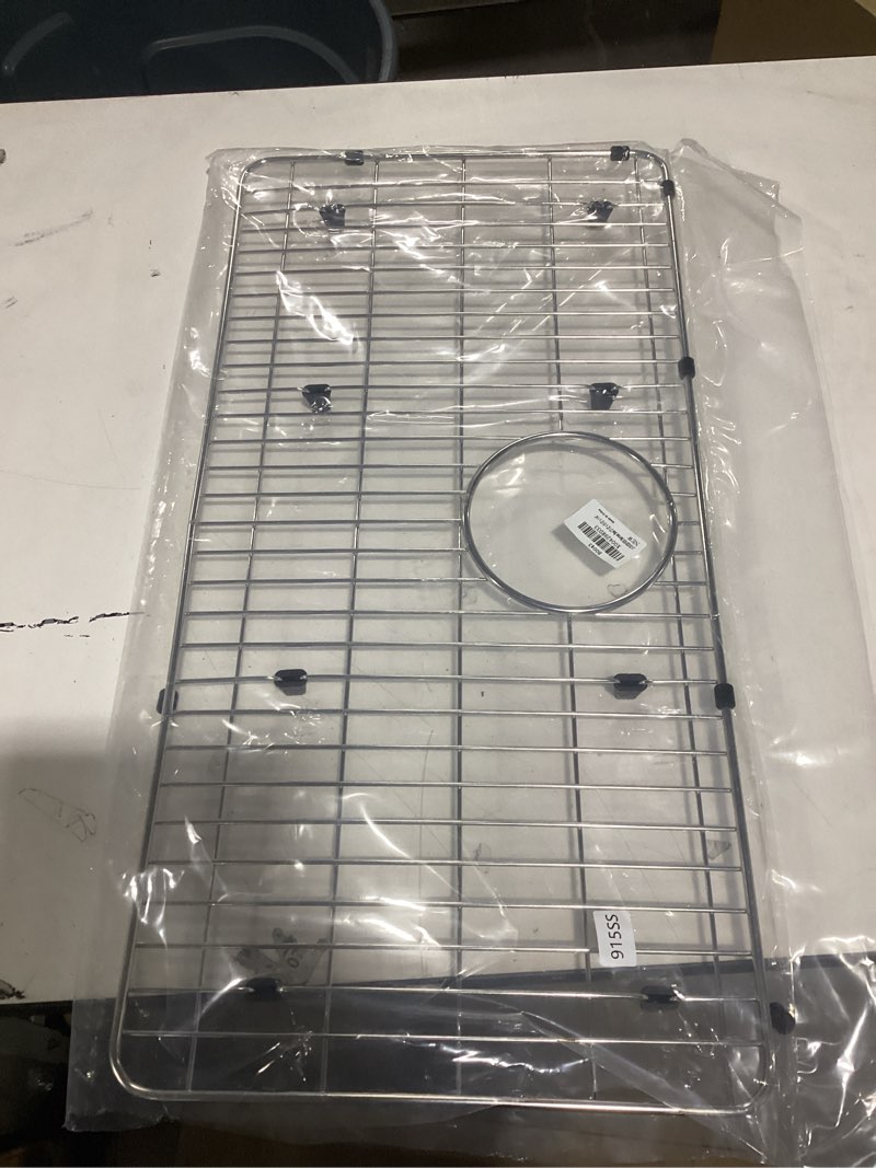 Condition photo showing As Is for LKOBG2915SS Kitchen Sink Grate 27.5" x 13.5" x 1.25" Stainless Steel Sink Protector with Supersoft Silicone Feet LKOBG2915SS Sink Rack (27.5" x 13.5")