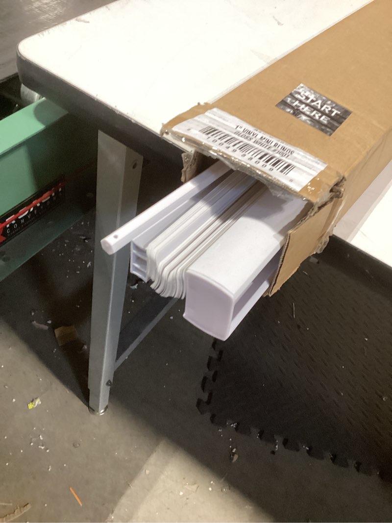 Condition photo showing Good Condition for CHICOLOGY Mini Blinds for Indoor Windows – 31"W x 48"H, White Horizontal Vinyl Blinds | Cordless | Easy to Install | Sleek Low-Profile Fit for Doors, Offices, Kitchens & Apartments 31"W x 48"H White (Commercial Grade)