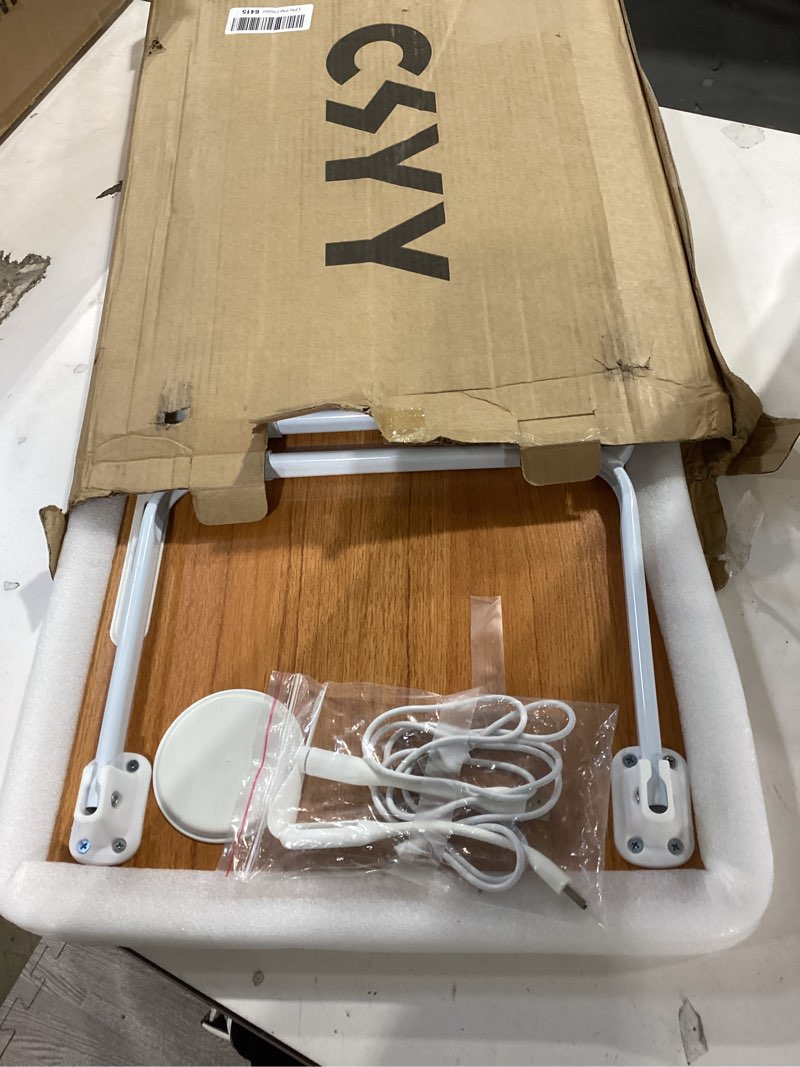 Condition photo showing Good Condition for laptop bed table, laptop desk for bed, foldable laptop bed desk with usb charge port, handle, desktop card slot, cup slot, side drawer, portable laptop table for bed eating reading working black