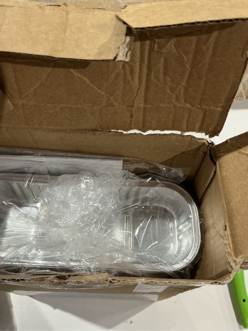 Condition photo showing Good Condition for 50 pack mini loaf pans with lids rectangle individual cake pans aluminum foil pans for large gatherings picnics vacations parties, graduation gifts party favors(gold, 6.8 oz) 50 gold