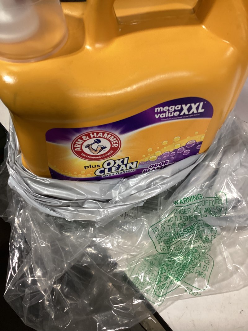 Condition photo showing As Is for Arm & Hammer Plus OxiClean Odor Blasters Fresh Burst, 160 Loads Liquid Laundry Detergent, 208 Fl oz