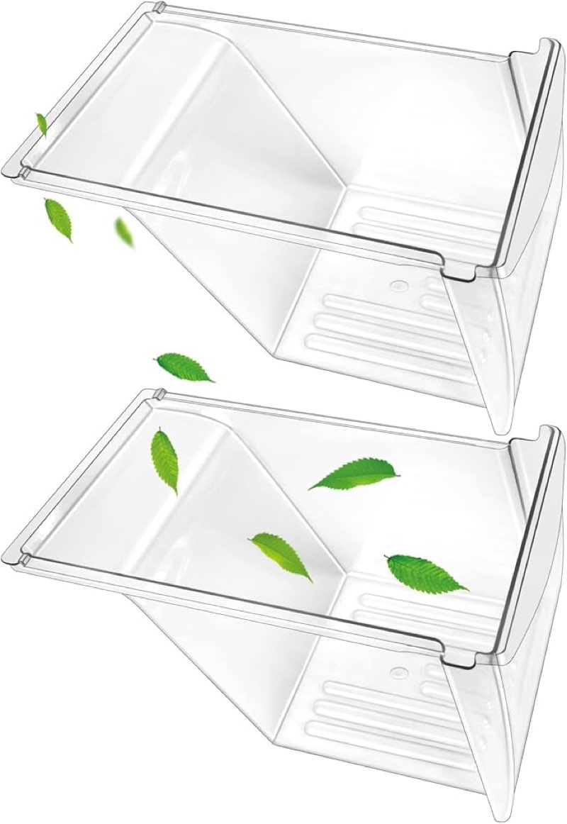 PACK] Upgraded 240337103 Refrigerator Crisper Drawers Bins Compatible with Frigidaire Kenmore, Frigidaire Drawer Replacement for 240337100 AP2115741 240323007, Food-grade Materials