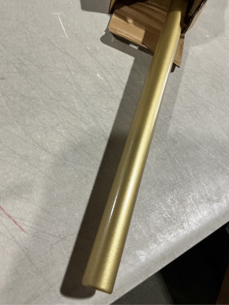 Condition photo showing As Is for adjustable 36-72 inch luxury gold curtain rods for windows, 1 inch diameter heavy duty curtain rods,single long window treatment rods, moden decorative drapery rods for bedroom kitchen gold 36-72''