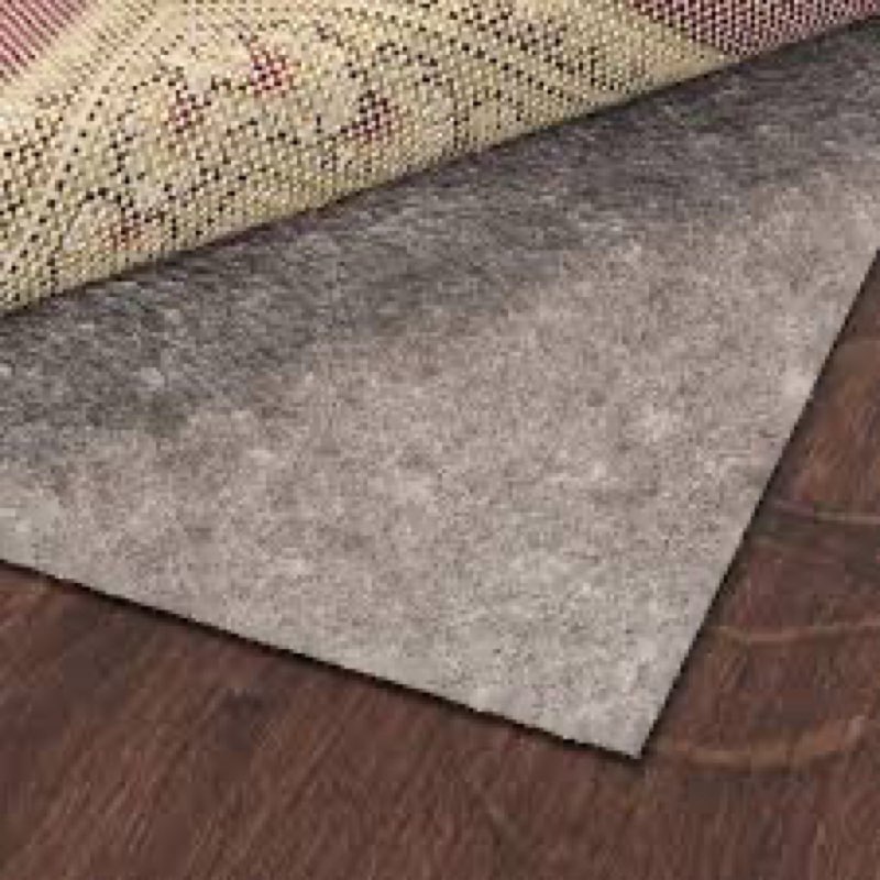 ottomanson 3' x 3' non-slip rug pad gripper 1/4 inch thick dual surface felt + rubber gripper - safe