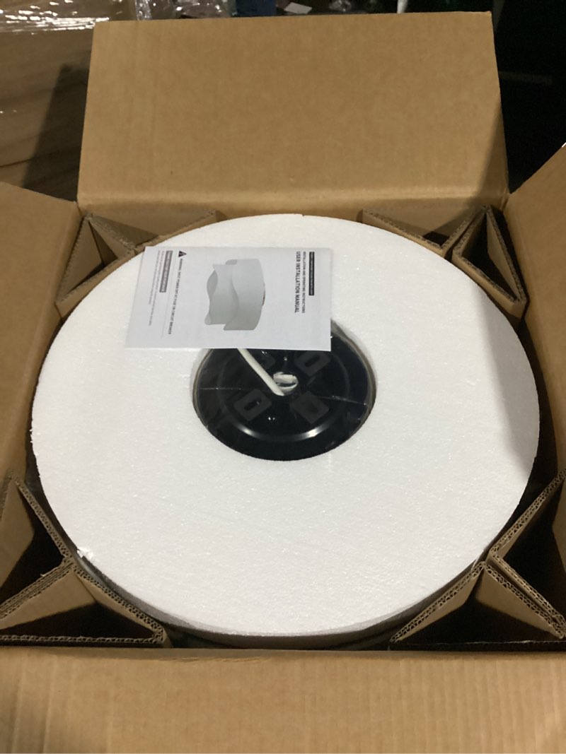 Condition photo showing Good Condition for Flush Mount Ceiling Fan with Lights, 20" Low Profile Boho Ceiling Fan with Light Remote Control, Caged with 6 Speeds for Bedroom, Nursery, Living Room White