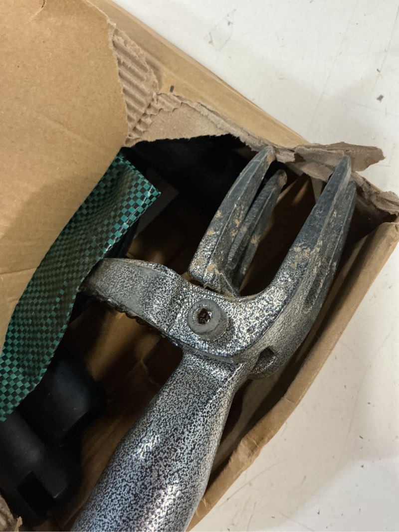 Condition photo showing As Is for huzsv weed puller tool gardening hand weeding tool with long handle 4 steel claws and collapsible trash can for lawn and garden,easily remove weeds without bending, pulling,or kneeling