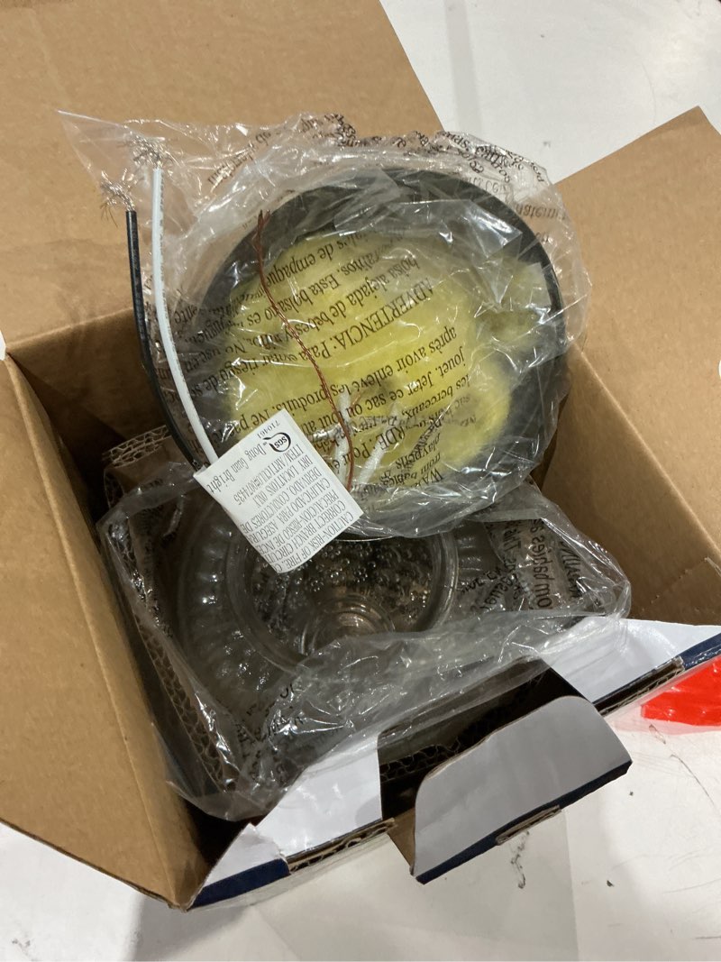 Condition photo showing As Is for project source 1-light 5.3-in antique brass flush mount light