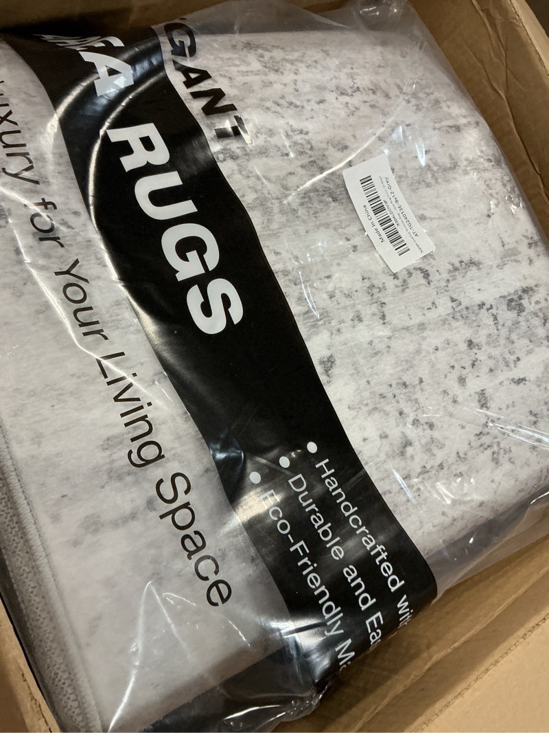 Condition photo showing Good Condition for art&tuft washable rug, anti-slip backing abstract area rugs, stain resistant rugs for living room, foldable machine washable area rug(9'x12', 01-grey) 01-grey 9' x 12' (rectangular)