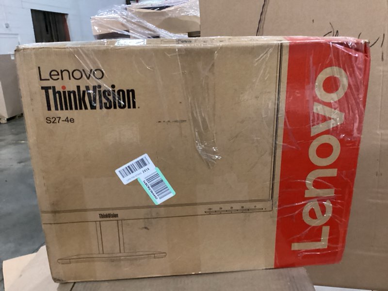 Condition photo showing As Is for lenovo thinkvision s27-4e 27" class full hd led monitor - 16:9 - raven black - 27" viewable - in-plane switching (ips) technology - wled backlight - 1920 x 1080-16.7 million colors - 300 nit - 4 ms