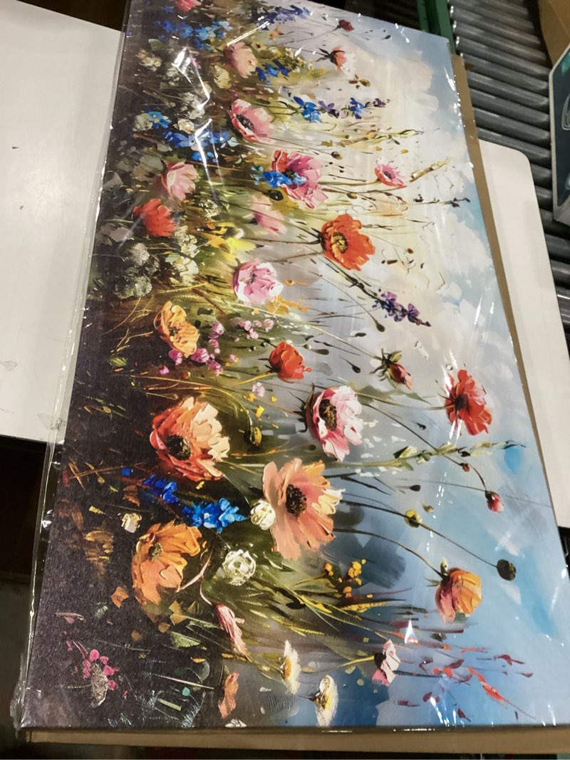 Condition photo showing New/Like New for SERIMINO Large Wall Art for Living Room Canvas Prints, Nature Floral Botanical Farmhouse Wall Decor, Colorful Flower Market Modern Oil Paintings Home Bathroom Decor Aesthetic 24"X48" 48"L x 24"W Flowers-4