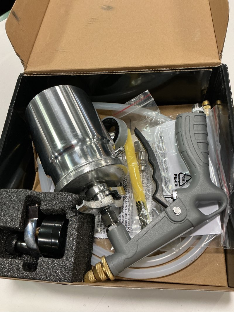 Condition photo showing New/Like New for InoKraft Undercoating Spray Gun with Suction Feed Cup, 360° & Straight Spray Hoses, for Truck Bed Li
