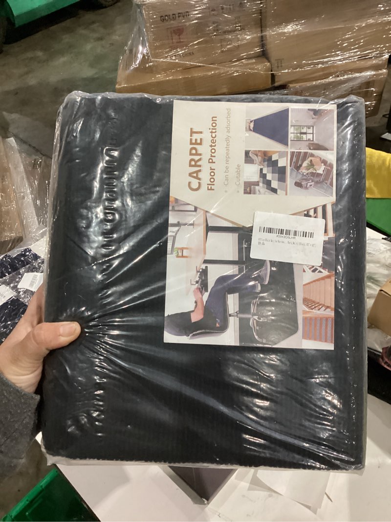 Condition photo showing New/Like New for Office Chair Mat for Hardwood & Tile Floor,Home Carpet,55"x35" Computer Gaming Chair Mat, Large Floor Protector Rug,Anti-Slip Waterproof Easy Glide Floor Mat,for Work,Multi (Black, 55"×35") 55"×35" Black