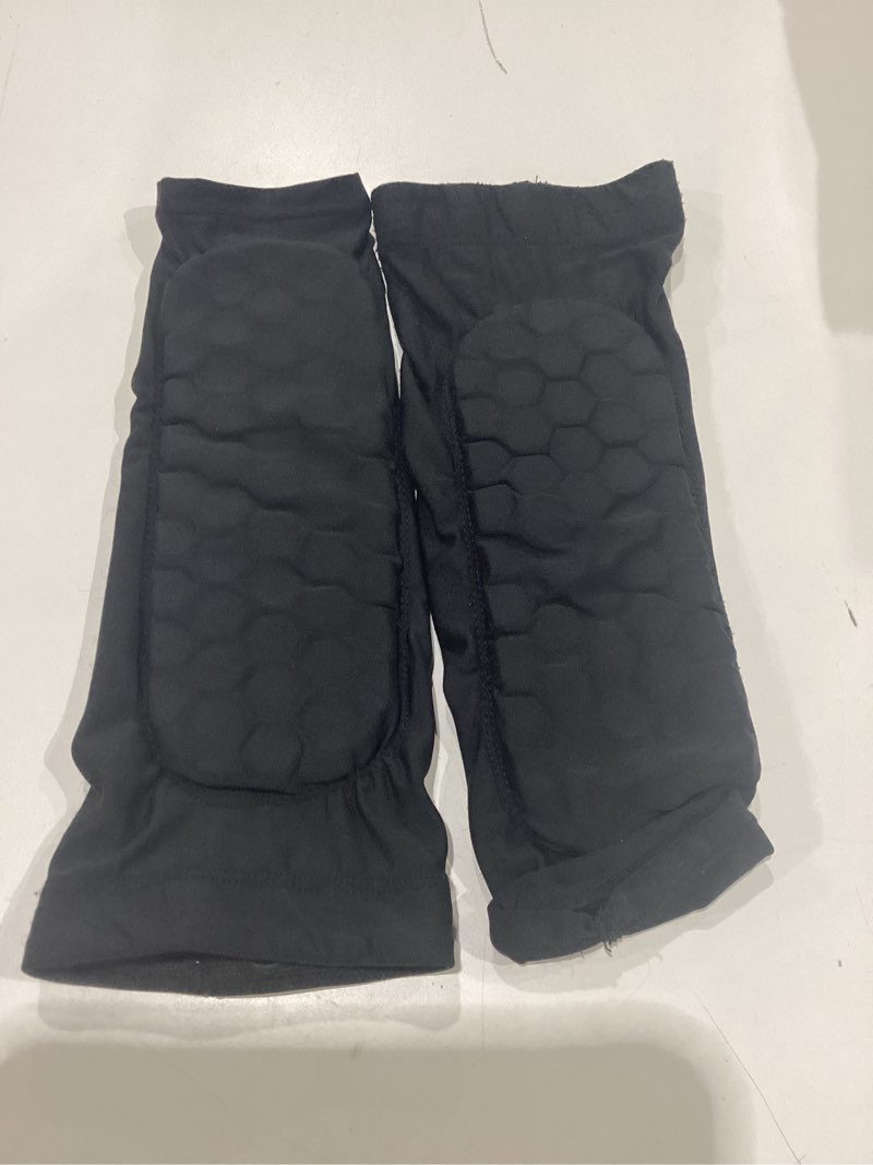 Condition photo showing New/Like New for soccer shin guards shin pads for kids youth adult, shin guards calf compression sleeve with honeycomb pads, lightweight calf protective gear for football soccer black small
