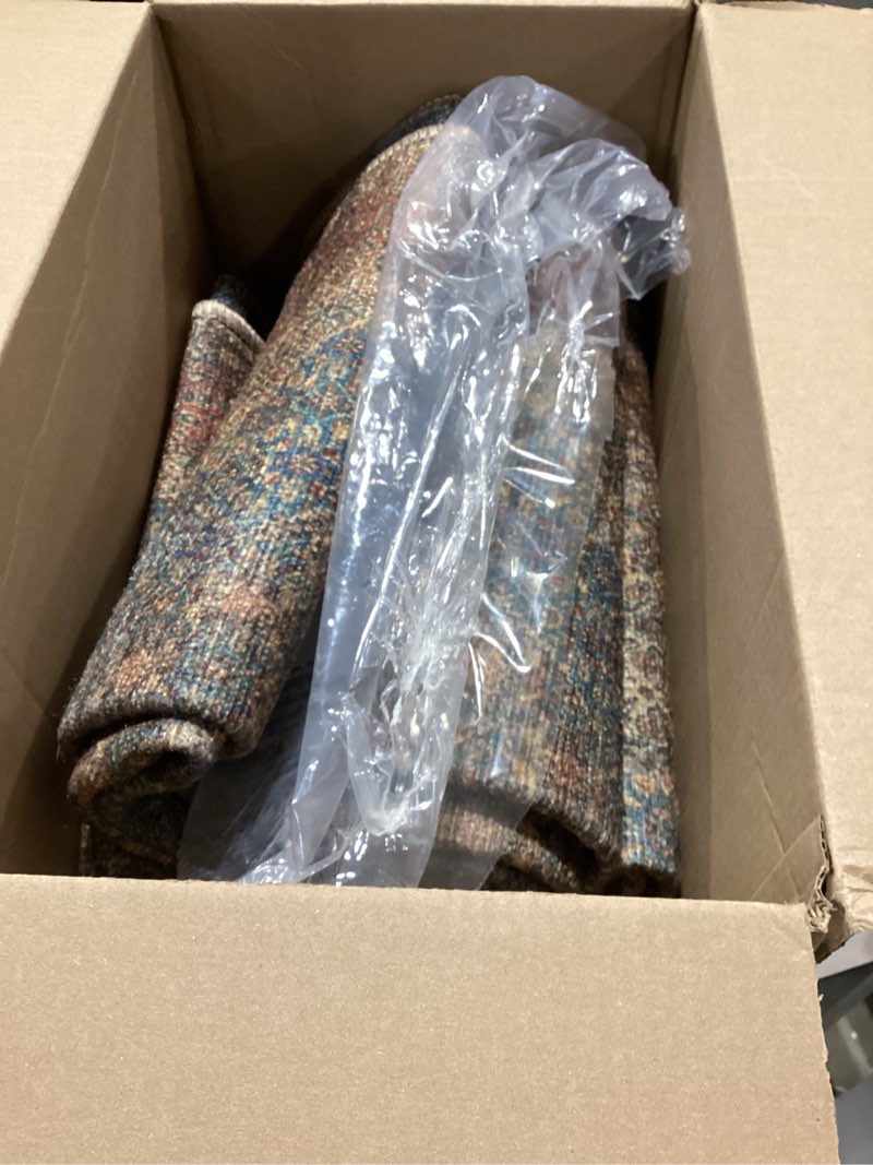 Condition photo showing As Is for Keen Home Design 2x10 Rug - Machine Washable Runner Rug with Non-Slip Backing, Ideal for Hallway, Entryway, Kitchen, Laundry Room - Vintage, Easy Clean, Durable, Low Pile - (2'6" x 10') 2'6" x 10' (Runner) Beige/Multi