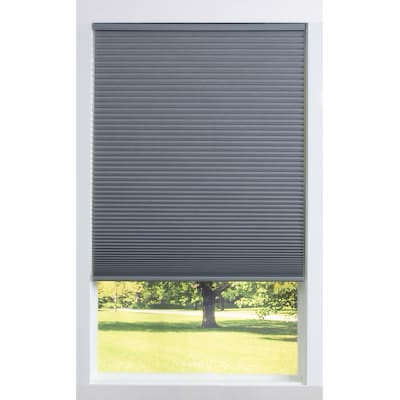 allen + roth 39-in x 64-in gray room darkening blackout cordless cellular shade