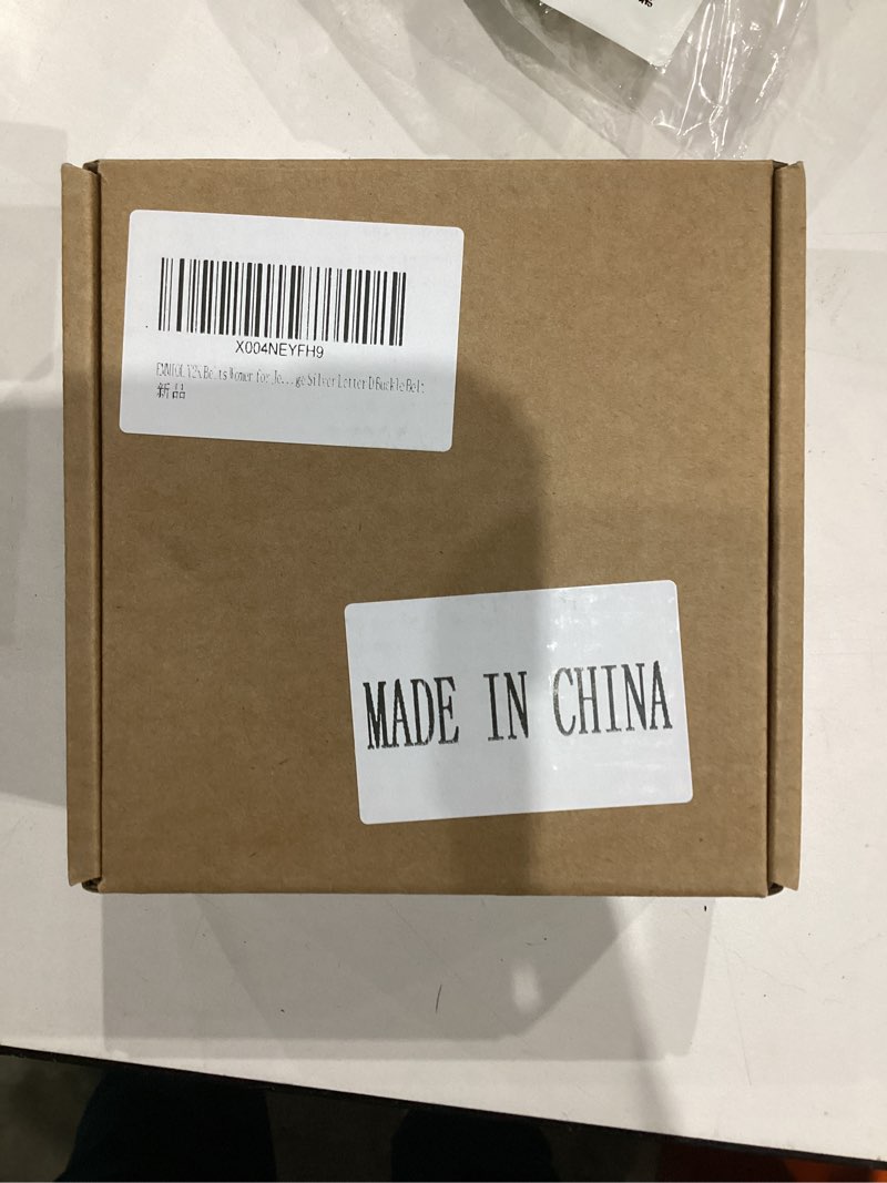 Condition photo showing New/Like New for EMMIOL Cool Y2K Belt Women Black bb Belt Silver Buckle Oval D Ring Star Belts Trendy Streetwear Punk for Jeans Black Fits 28" -34 " Waist