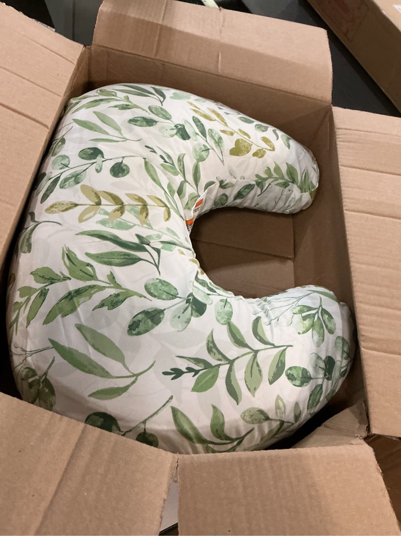 Condition photo showing Good Condition for Boppy Nursing Pillow - Firm, Ergonomic U-Shaped Bottle and Breastfeeding Pillow with High Lift for Comfort and Support, Spacious Surface - Green Sage Leaf New Nursing Pillow Green Sage Leaf
