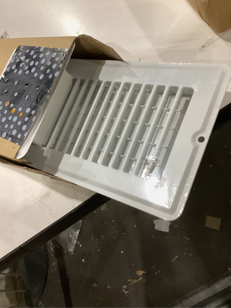 Condition photo showing New/Like New for Floor Register 4x14-2 Pack Vent Covers for Home Floor Wall Ceiling with Screw Heavy Duty Steel Walkable Finish Metal Floor Vent Covers Adjustable Airflow HVAC Register Grilles 4x14 White