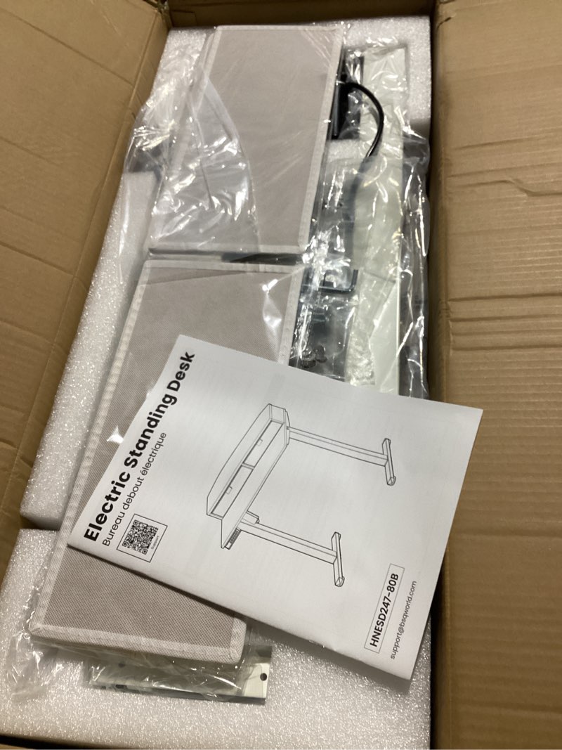 Condition photo showing Good Condition for huanuo 48 x 24 inch electric standing desk with drawers, c-clamp mount compatible, height adjustable sit stand desk, home office stand up desk
