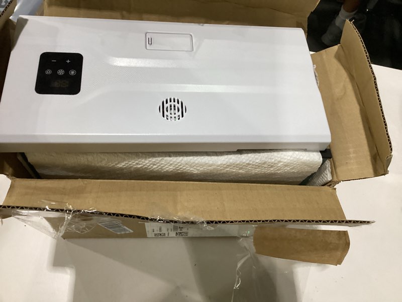 Condition photo showing As Is for 2.2 gallon small fish tank, beta fish aquariums white | with 4-in-1 filter pump, led light, temperature display, fan & surface intake design, for home office, beginner friendly white 2.2gal set