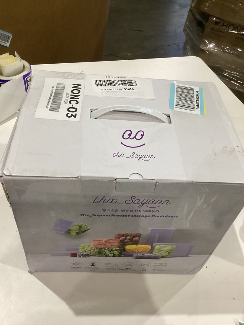 Condition photo showing As Is for twist-release freezer containers,24 pack flexible when frozen | anti-break, bpa-free, stackable | made in korea