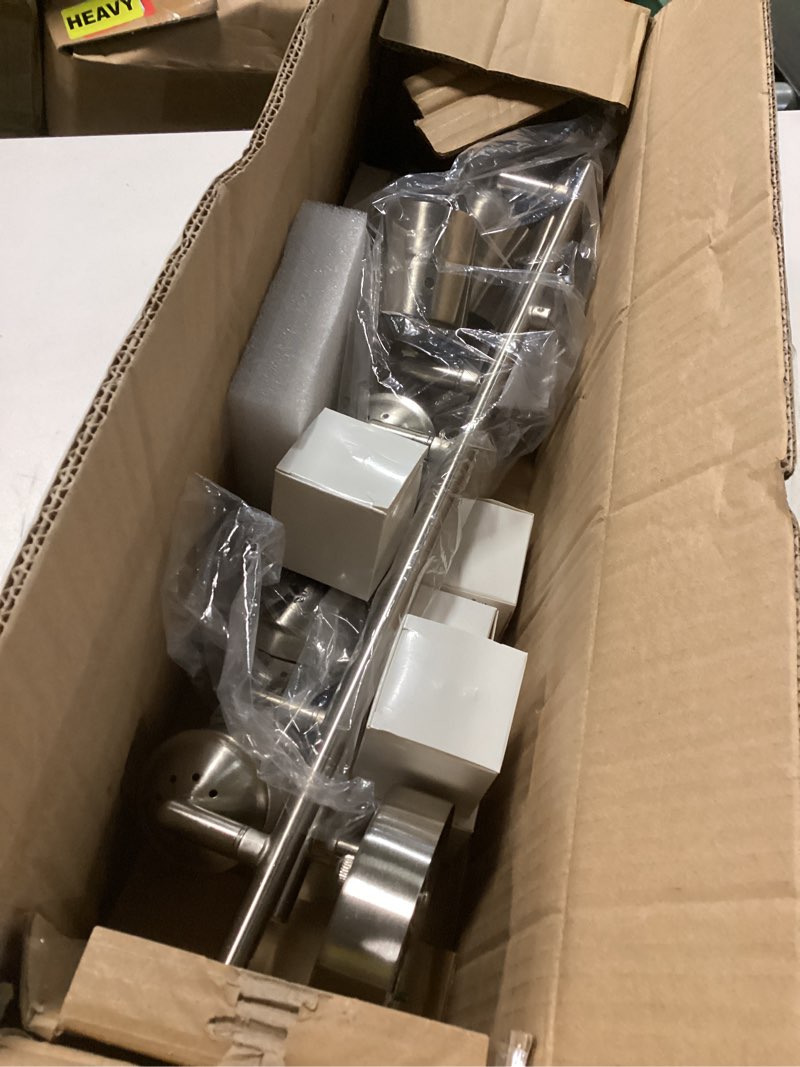 Condition photo showing As Is for 6-Light Track Lighting Kit - 270° Swivel & 90° Tilt Adjustable, Brushed Nickel Ceiling Spot Lights with 6 x 5W GU10 LED Bulbs, for Kitchen, Living Room, Gallery, Shop Display, ETL Listed