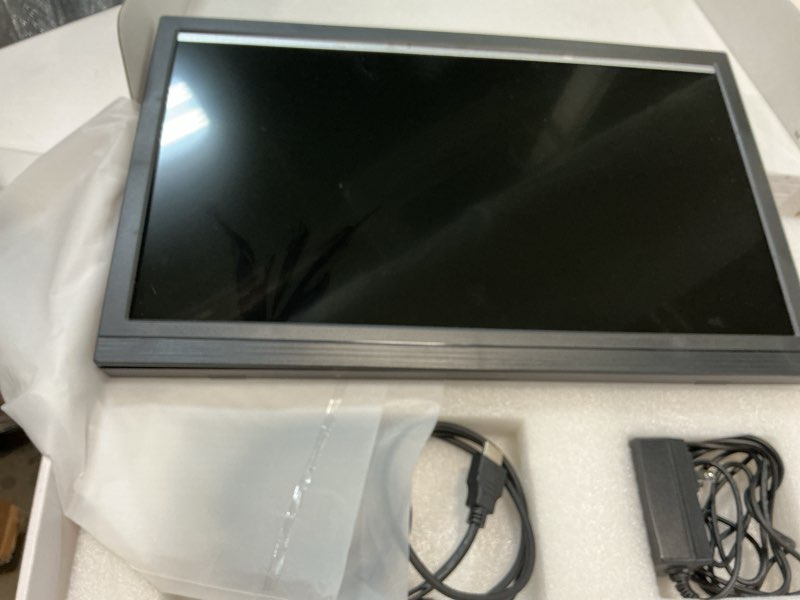 Condition photo showing As Is for 17.3 Inch Portable Monitor for Laptop, HDMI USB-C Travel Monitore with Kickstand & Speakers, 1600x900P 99% sRGB 60Hz Gaming Monitors External Secondary Screen for PC Mac Phone Ras Pi Switch