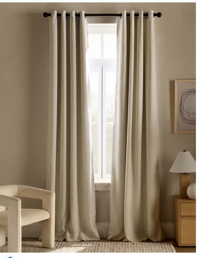 european linen grommet room darkening curtain ( 48”*84”)( 1 panel)