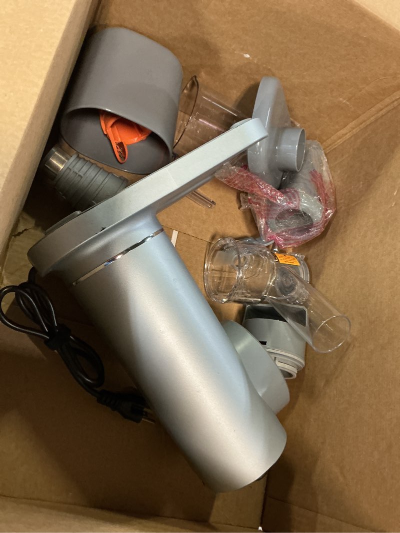 Condition photo showing Good Condition for ninja neverclog cold press juicer, powerful slow juicer with total pulp control, countertop, electric, 2 pulp functions, dishwasher safe, 2nd generation, steam gray, jc151sl