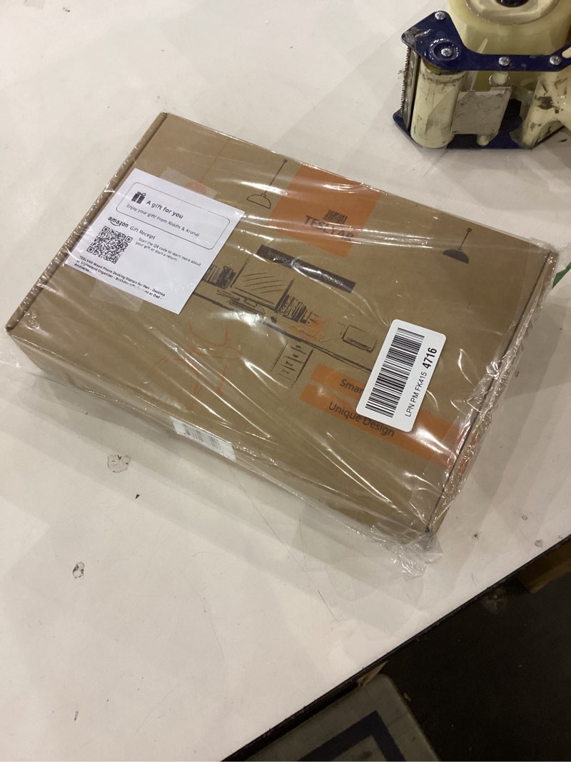 Condition photo showing New/Like New for TESLYAR Wood Phone Docking Station for Men - Desktop or Nightstand Organizer - Birthday gifts for Men or Dad - Anniversary Idea from Wife - Key Holders, for Wallet, Watch & Essentials (Chestnut Brown)