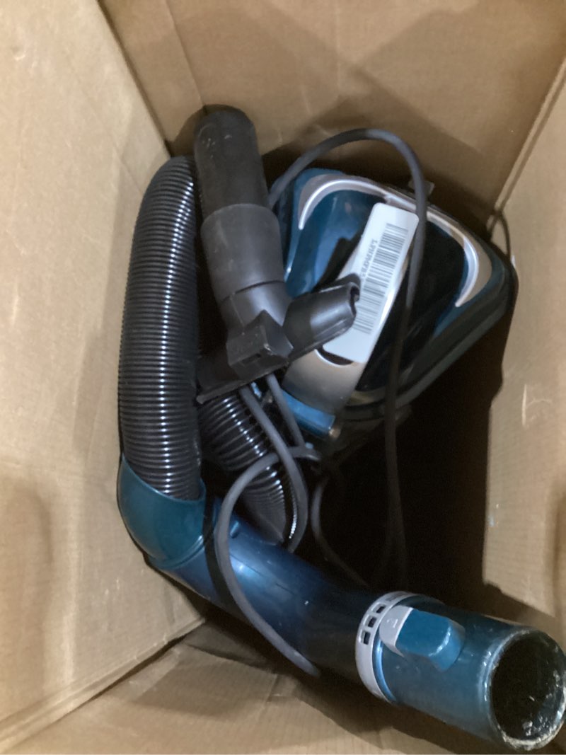 Condition photo showing As Is for Shark Upright Vacuum, Navigator Lift-Away with Self-Cleaning Brushroll, HEPA Filter, Swivel Steering, Upholstery Tool & Pet Crevice Tool, Perfect for Pets & Multi-Surface, Teal, ZU503AMZ