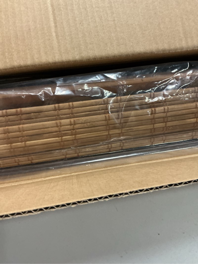 Condition photo showing Good Condition for LazBlinds No Tools No Drill Cordless Bamboo Roman Shades, Light Filtering Window Treatment, Roll Up Bamboo Blinds for Window 30'' W x 64'' H, Ceylon Light Russet Ceylon Light Russet 30'' W x 64'' H