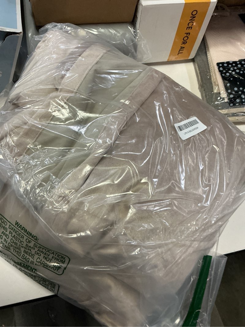 Condition photo showing Good Condition for 100% full blackout champagne beige velvet curtains 96 inch long for living room,set of 2 liner rod pocket back tab thermal window curtains room darkening heavy decorative curtains drapes for bedroom champagne/beige 52"w x 96"l (pack of 2)