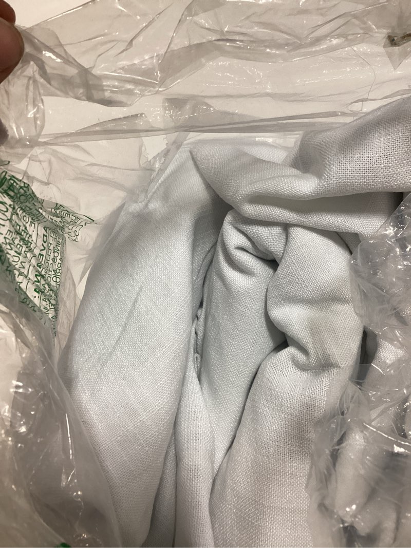 Condition photo showing As Is for inovaday pinch pleated curtains, 100% light blocking linen pinch pleat blackout curtains for bedroom, thermal insulated blackout drapes 2 panels set for living room - white, w40 x l96 white 40"w x 96"l (pack of 2)