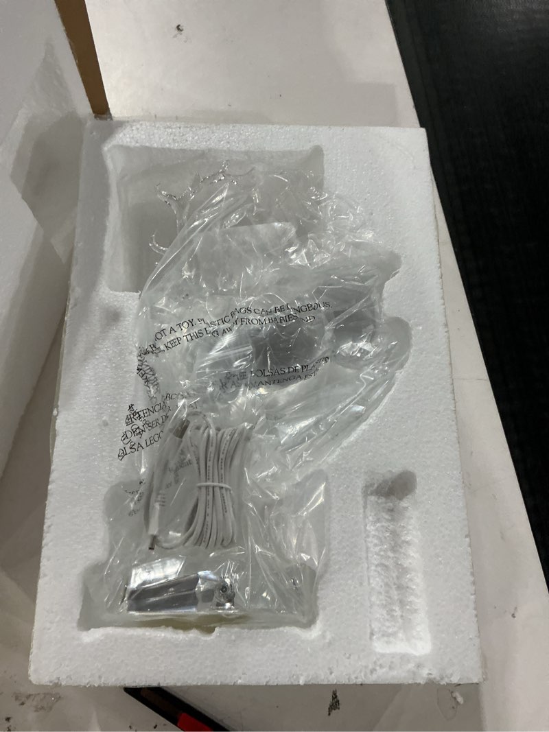 Condition photo showing New/Like New for 11.8" Tall White Acrylic Christmas Reindeer Figurines with LED Light, Large Deer Statues Sculpture Tabletop Ornaments for Cabinet Mantel Shelves Fireplace Home Décor Accents Collectible Gift Figurines