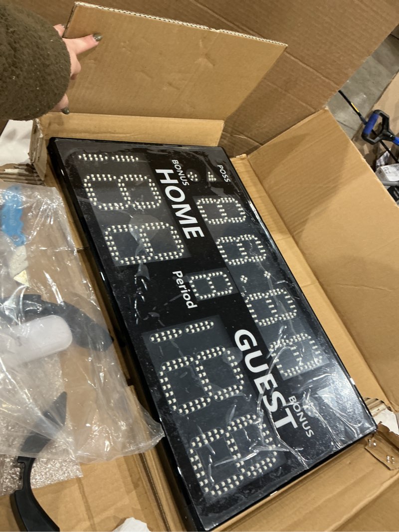 Condition photo showing Good Condition for basketball scoreboard, electronic tabletop score keeper for basketball volleyball wrestling indoor sports game training