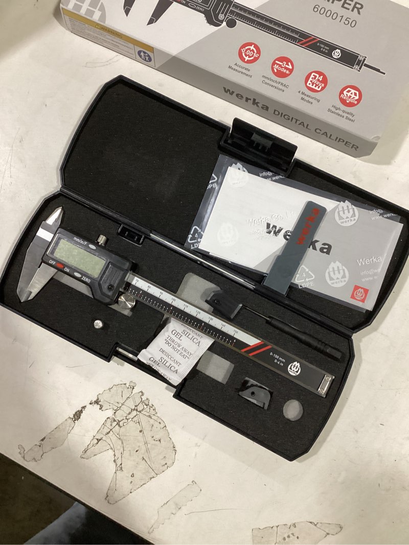Condition photo showing New/Like New for Digital Caliper, 0-6” Calipers Measuring Tool, Micrometer Caliper with 0.001”High-Accuracy,Inch/Fraction/Millimeter Conversions Button,4 Measuring Ways, Stainless Steel Construction 6000150