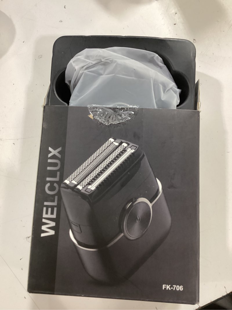 Condition photo showing Good Condition for rechargeable electric razor for men: mini foil shavers for men with 4 floating blades - dual-speed & led display, 120min runtime, ipx7 waterproof face shaver, usb-c carbon black