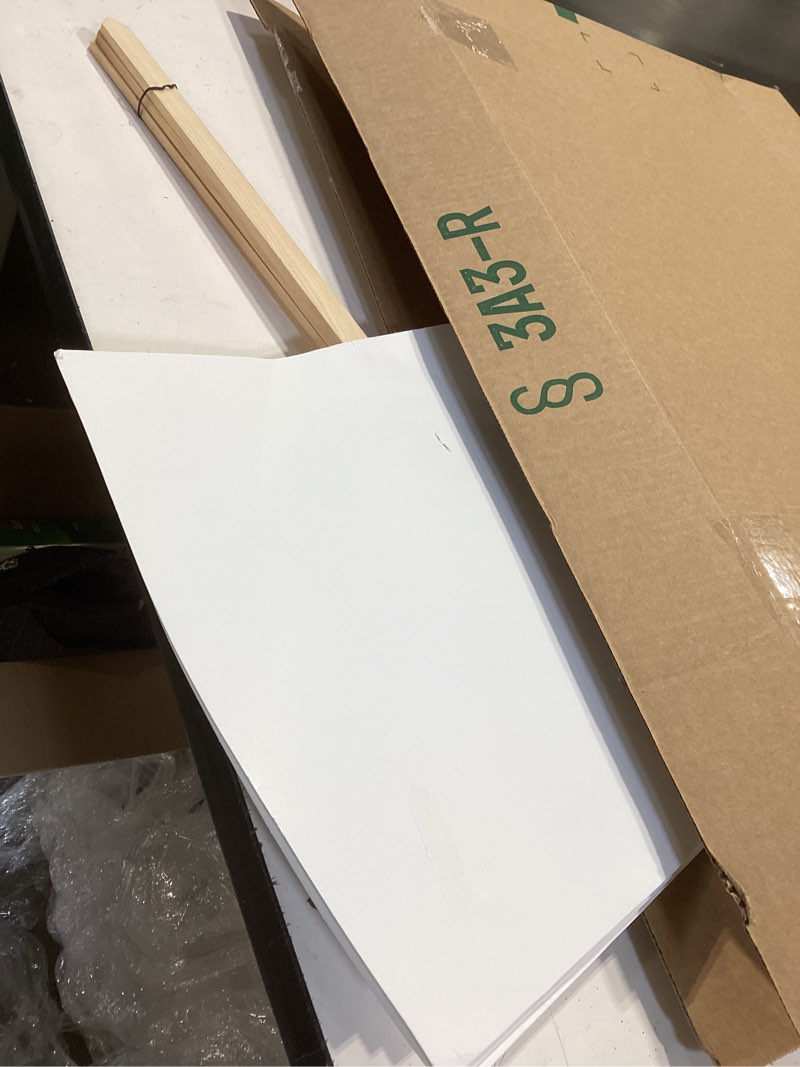 Condition photo showing As Is for Beistle Blank Yard Signs – 3 Pack, Double-Sided White Signs on 24-Inch Pine Stakes for Personalization, Outdoor Display for Birthday Parties, Garage/Yard Sales, Graduation and Events, 12” x 15”