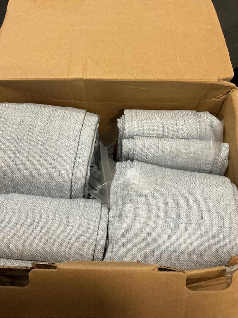 Condition photo showing Good Condition for miulee pinch pleated linen curtains 40x96 inches chambray blue 4 panels set | back tab, memory trained, pinch pleat, semi sheer, light filtering curtains, window drapes for living room bedroom chambray blue 40"w x 96"l (pack of 4)