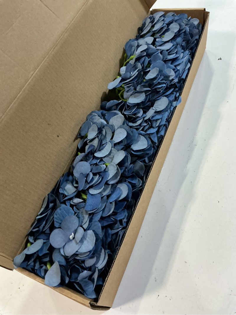 Condition photo showing Good Condition for zytuyo 5 pcs dark blue silk hydrangeas artificial flower boho dried touch 20'' faux hydrangeas for fall indoor home decor kitchen living room outdoor porch wedding flower arrangement