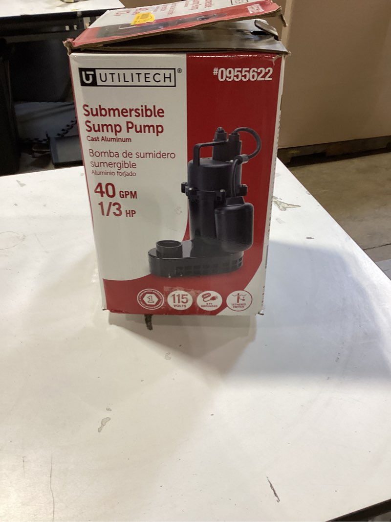 utilitech 1/3-hp 115 -volt 40-gallon aluminum submersible sump pump