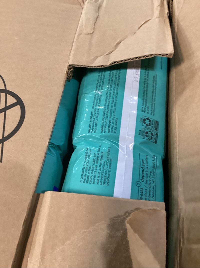 Condition photo showing New/Like New for depend fresh protection adult diapers for men, large, w/28 count large 2/ 28