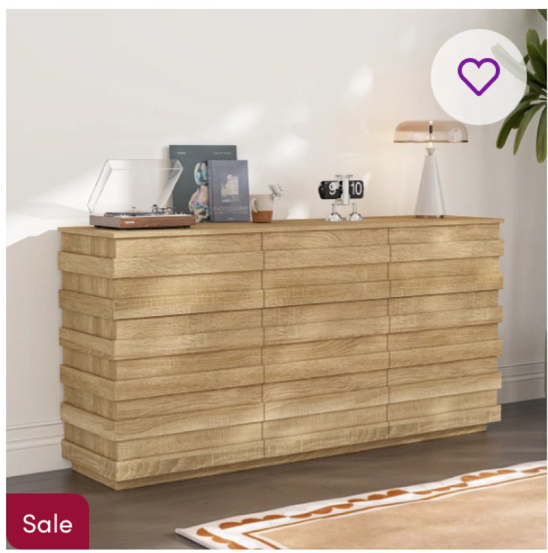 63'' W 9 Drawers Dresser With Hidden Handles INCOMPLETE 