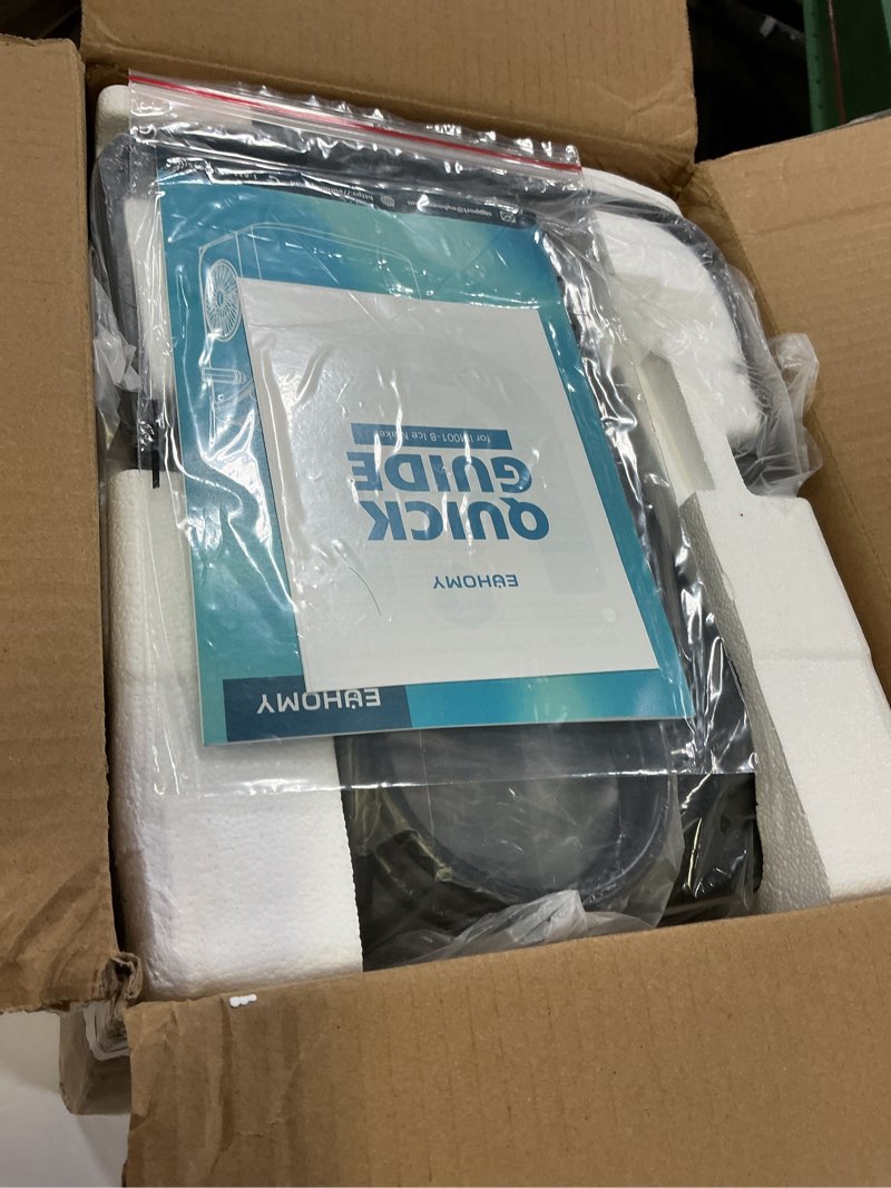 Condition photo showing Good Condition for euhomy countertop ice maker machine with handle, 26lbs in 24hrs, 9 ice cubes ready in 6 mins, auto-cleaning portable ice maker with basket and scoop, for home/kitchen/camping/rv. (black) black 26lbs