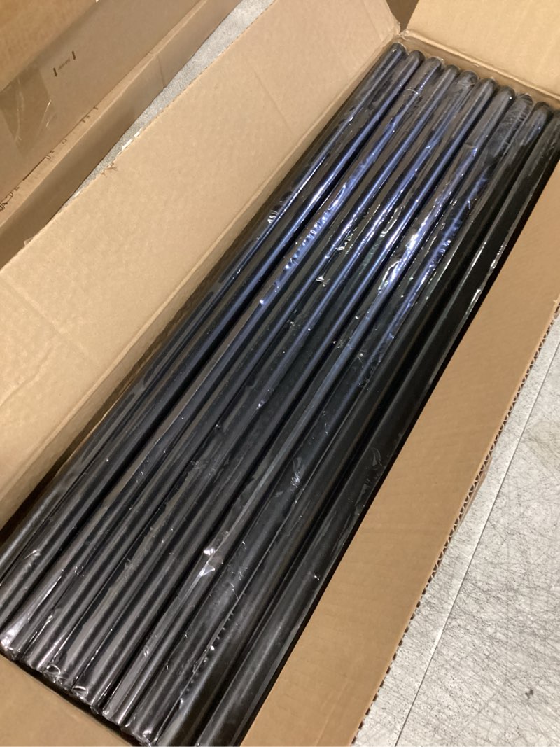 Condition photo showing New/Like New for 26" x 3/4 aluminum deck balusters- indoor outdoor metal deck railing sprindles - hollow round stair spindles for deck porch - matte black coated 50 pack