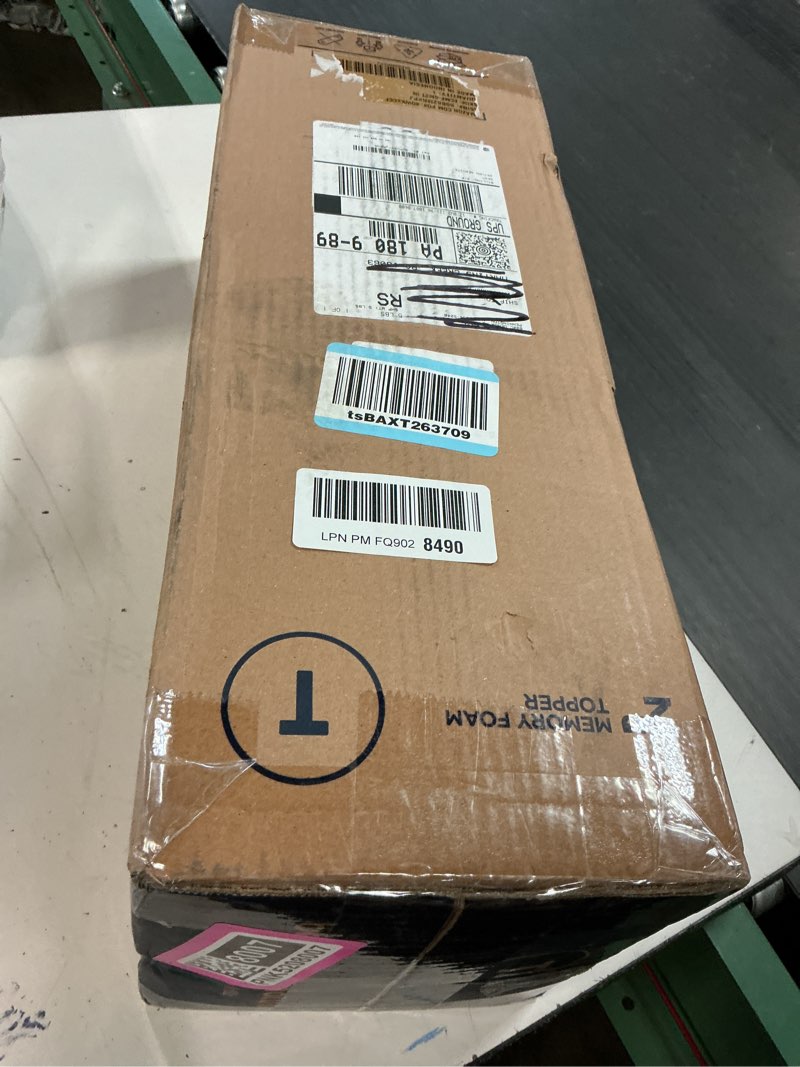 Condition photo showing New/Like New for best price mattress 2 inch egg crate memory foam, cooling gel infusion, twin mattress topper, dorm essentials, blue 2 inch twin