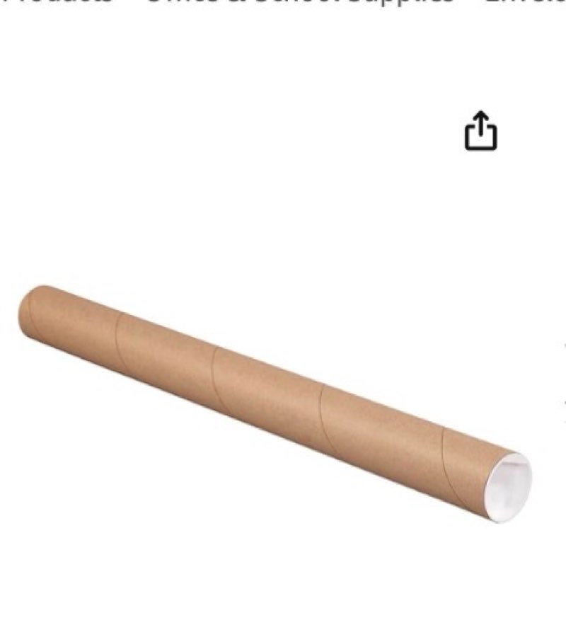aviditi shipping tubes 2"l x 18"w, 50-pack | cardboard mailing tube for packing, shipping and mailing 218